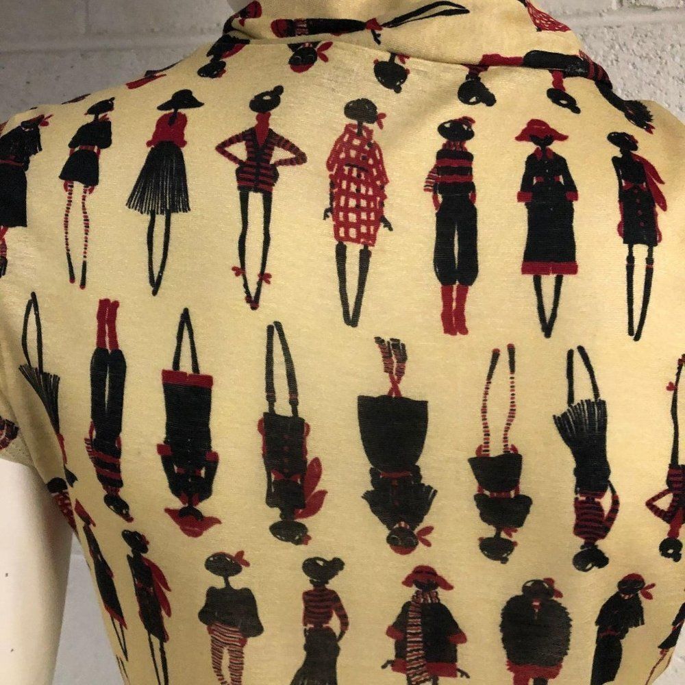 Love Moschino Printed Ladies Tie Neck Knit Top - Picture 5 of 8